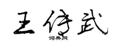 曾庆福王传武行书个性签名怎么写