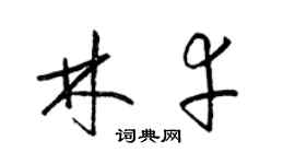 梁锦英林幸草书个性签名怎么写