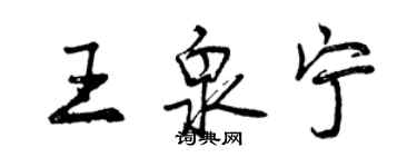 曾庆福王泉宁行书个性签名怎么写