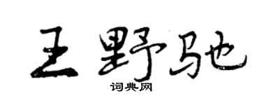 曾庆福王野驰行书个性签名怎么写