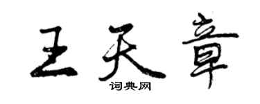 曾庆福王天章行书个性签名怎么写