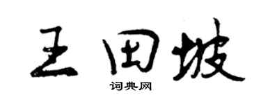 曾庆福王田坡行书个性签名怎么写