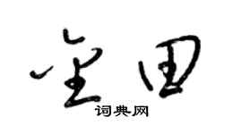 梁锦英金田草书个性签名怎么写