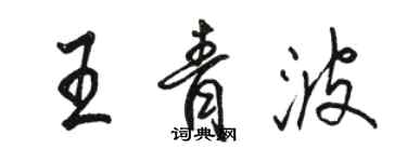 骆恒光王青波行书个性签名怎么写