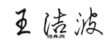骆恒光王洁波行书个性签名怎么写