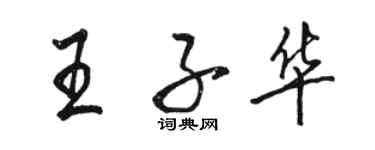骆恒光王子华行书个性签名怎么写