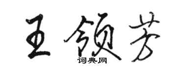 骆恒光王领芳行书个性签名怎么写