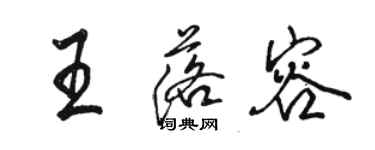 骆恒光王落容行书个性签名怎么写