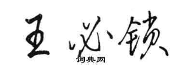 骆恒光王必锁行书个性签名怎么写
