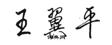 骆恒光王翼平行书个性签名怎么写