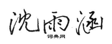骆恒光沈雨涵行书个性签名怎么写