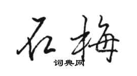 骆恒光石梅行书个性签名怎么写