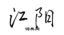 骆恒光江阳行书个性签名怎么写