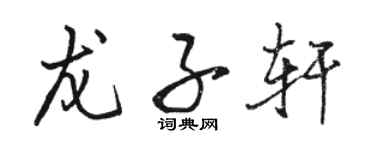 骆恒光龙子轩行书个性签名怎么写