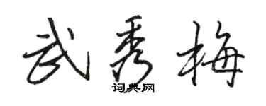 骆恒光武秀梅行书个性签名怎么写