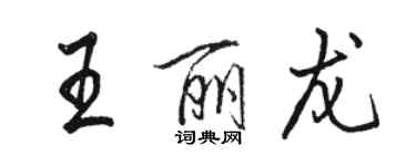 骆恒光王丽龙行书个性签名怎么写