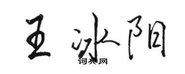 骆恒光王冰阳行书个性签名怎么写