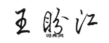 骆恒光王盼江行书个性签名怎么写