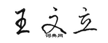 骆恒光王文立行书个性签名怎么写