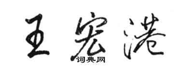 骆恒光王宏港行书个性签名怎么写