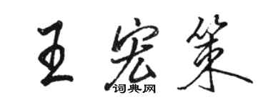 骆恒光王宏策行书个性签名怎么写