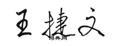 骆恒光王捷文行书个性签名怎么写