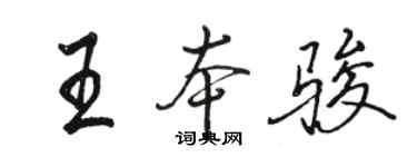 骆恒光王本骏行书个性签名怎么写