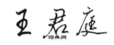 骆恒光王君庭行书个性签名怎么写