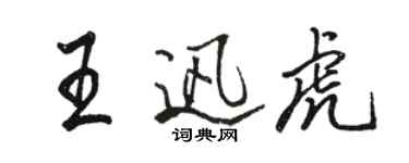 骆恒光王迅虎行书个性签名怎么写