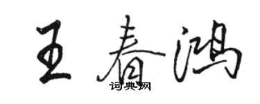 骆恒光王春鸿行书个性签名怎么写