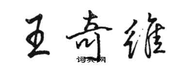 骆恒光王奇维行书个性签名怎么写