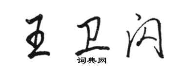 骆恒光王卫闪行书个性签名怎么写