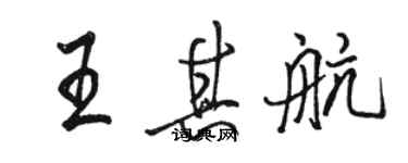 骆恒光王其航行书个性签名怎么写