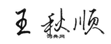 骆恒光王秋顺行书个性签名怎么写