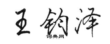骆恒光王钧泽行书个性签名怎么写