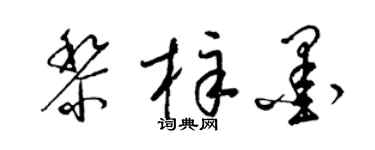 梁锦英黎梓墨草书个性签名怎么写