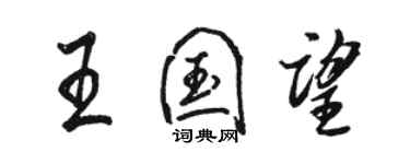 骆恒光王国望行书个性签名怎么写