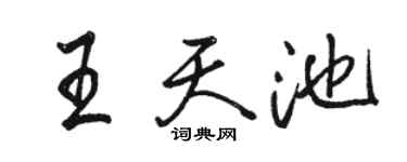 骆恒光王天池行书个性签名怎么写