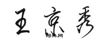 骆恒光王京秀行书个性签名怎么写