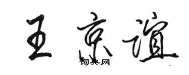 骆恒光王京谊行书个性签名怎么写