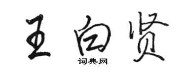 骆恒光王白贤行书个性签名怎么写