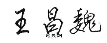 骆恒光王昌魏行书个性签名怎么写