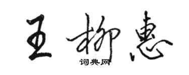 骆恒光王柳惠行书个性签名怎么写