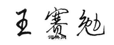 骆恒光王赛勉行书个性签名怎么写
