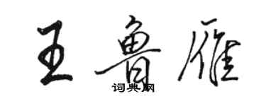 骆恒光王鲁雁行书个性签名怎么写