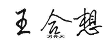 骆恒光王合想行书个性签名怎么写