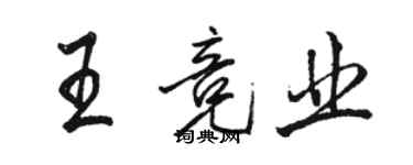 骆恒光王竞业行书个性签名怎么写