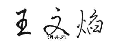 骆恒光王文焰行书个性签名怎么写