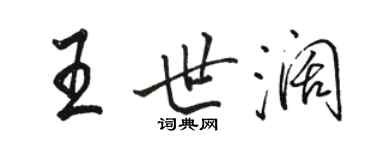 骆恒光王世阔行书个性签名怎么写