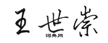 骆恒光王世崇行书个性签名怎么写